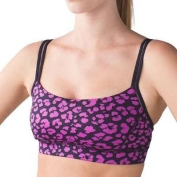 Lululemon Free to Be Purple Cheetah Print Sports Bra - Picture 1 of 7